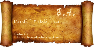 Biró Antónia névjegykártya